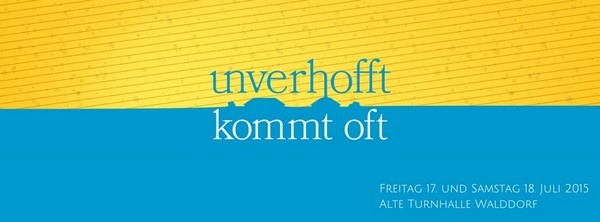 Unverhofft kommt oft, gespielt von der Theatergruppe der Evang. Kirchengemeinde Walddorfhäslach. Plakat Unverhofft kommt oft